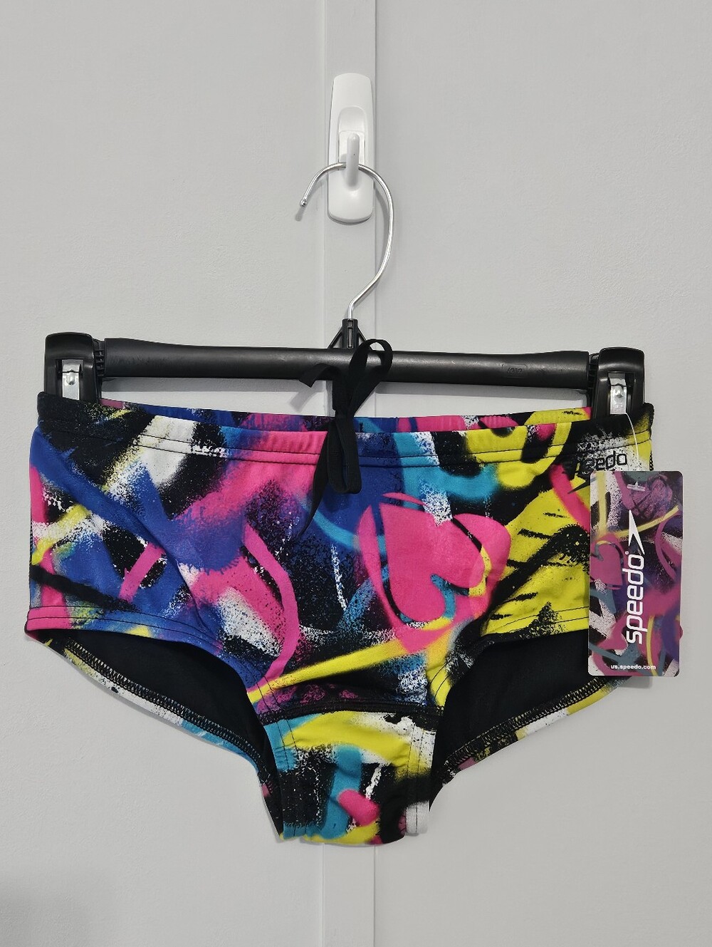 Speedo Endurance Size 28 Heartistic Flare Pink Boys Mens Swim Trunks with Elasti